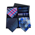 Casual Mens Ties and Pocket Square Set Regular Men Ties and Hanky Set Custom Men Necktie Set Gift Box
