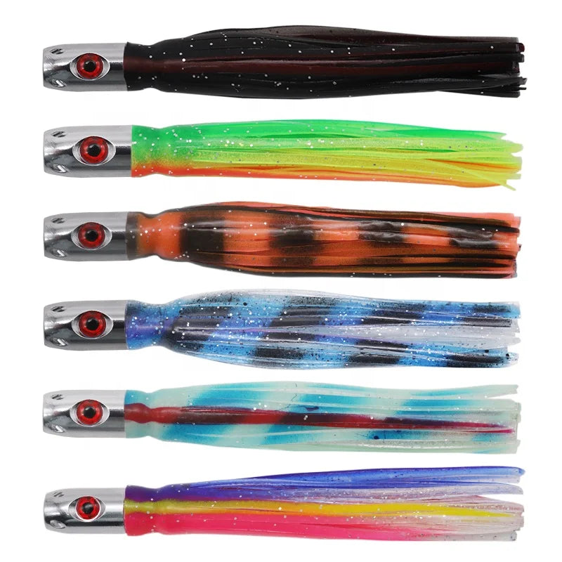 Jetted Fish Heads  Marlin Tuna Tournament Fishing Skirted Big Game Lures