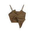 Custom Wholesale Breathable Polyester Satin Silk Vest Women's  Bow Lace-up Crop Top Tank Tops