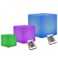 Modern Remote Control Battery Powered RGB Color Changing Illuminated LED Light Cube Pool Chairs Outdoor Bar Chairs Led Bedroom