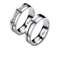 Wholesale Wedding Alliance I Love You Women Silver Crystal Encrusted Band Ring