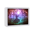 Violin Girl Picture Paper Cut Light Box 3D Shadow Box Frame Wall Art Led Night Lighted Paper Crafts Decor