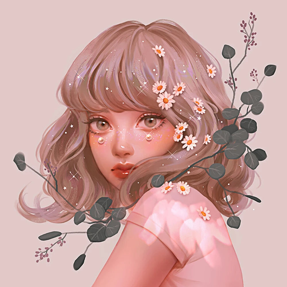 Art Character Girl Full Square Rhinestone 5D DIY Embroidery Cross Stitch Kits Home Decoration Wholesale Diamond Painting Lady