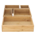 Factory Supply 5-Piece Bamboo Drawer Organizer Set Durable Classics Kitchen Utensils Rectangular Sustainable Lacquer Technique