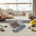 Heavy Duty Waterproof 18x24 Feet 10Mil Multipurpose Poly Tarp Cover with Metal Grommets and Reinforced Edges Silver/Brown Tarp