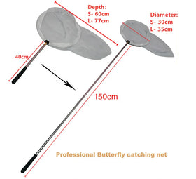 Wholesale Stainless Steel Telescopic Scalable Insect Nets for Butterflies Dragonflies Telescopic Fishing Nets for Shrimp Tadpole