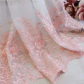 Factory Supply Embroidery Rose Sheer Curtain Fabric for Home
