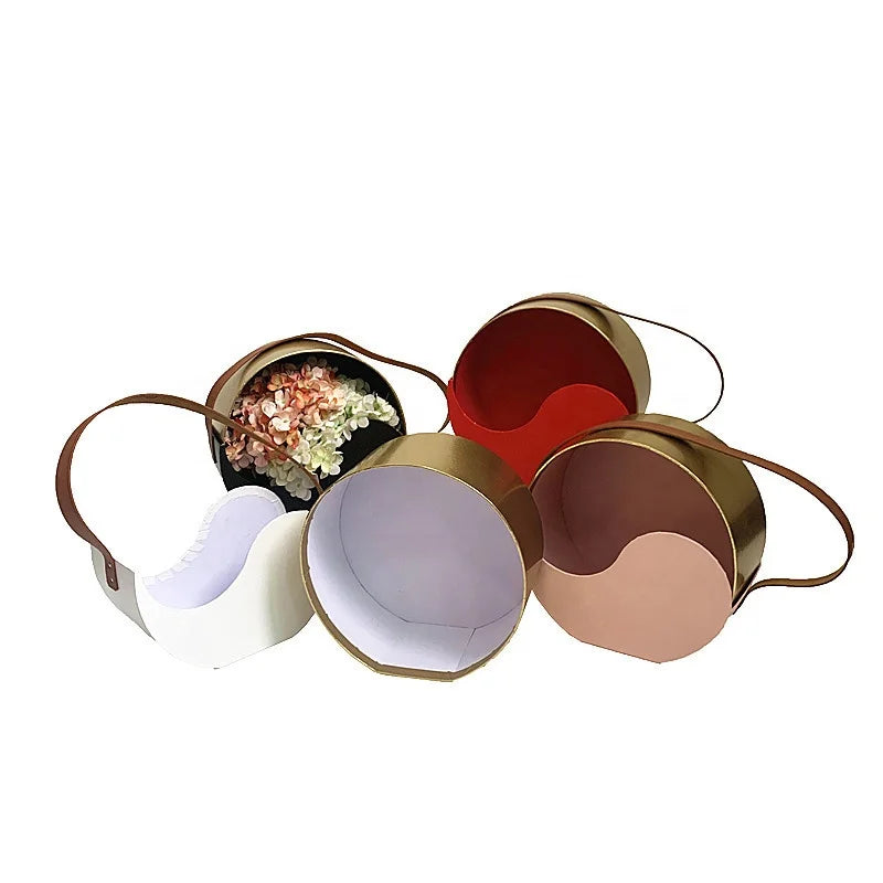 Single Fashion Portable Flower Gift Box with Embossing Matt Lamination UV Coating for Flower Arrangements