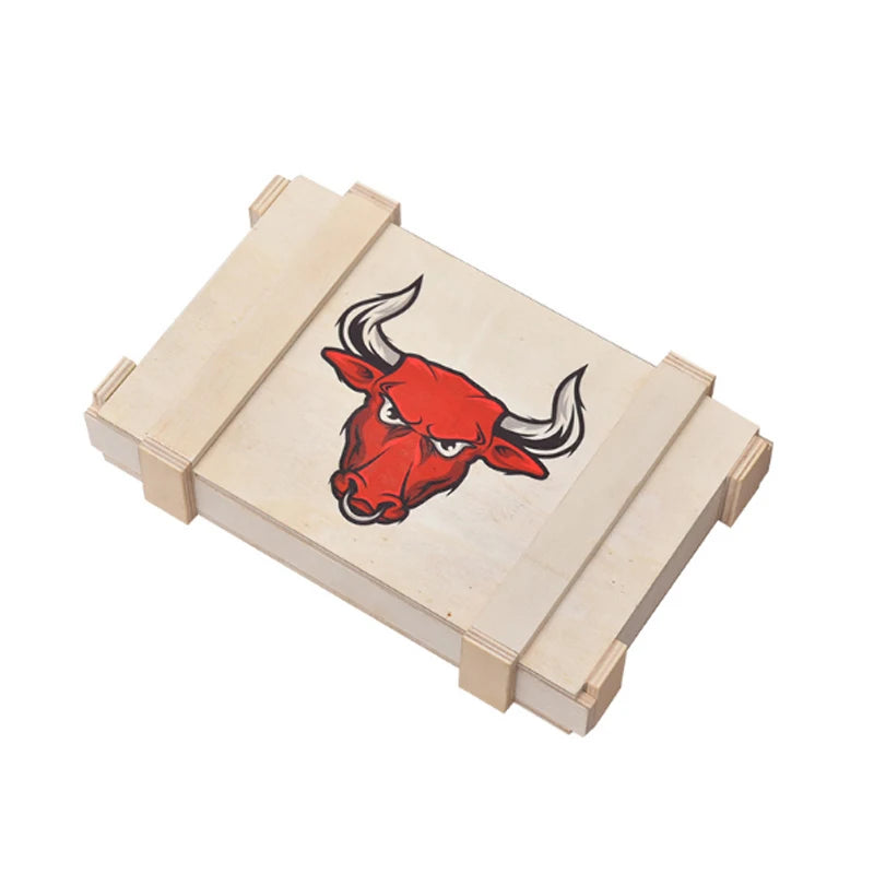 Wood Material Tool Box Decorative Wooden Fox and Knife Box With Left up Lid