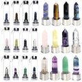 Bpa Free Glass Gemstone Infused Diamond Botella De Vidrio Cuarzo Crystal Glass Water Bottles for Water With Crystals
