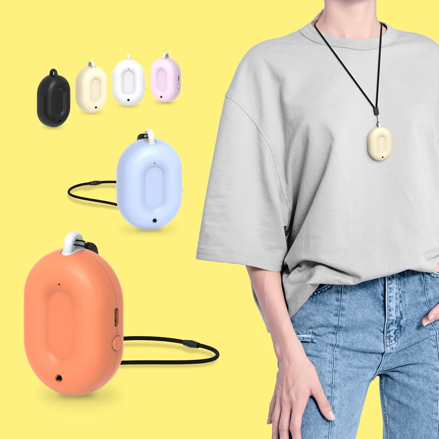 Mini Personal Pendant Wear Air Cleaner Colorful Rechargeable Small Portable Necklace Air Purifier
