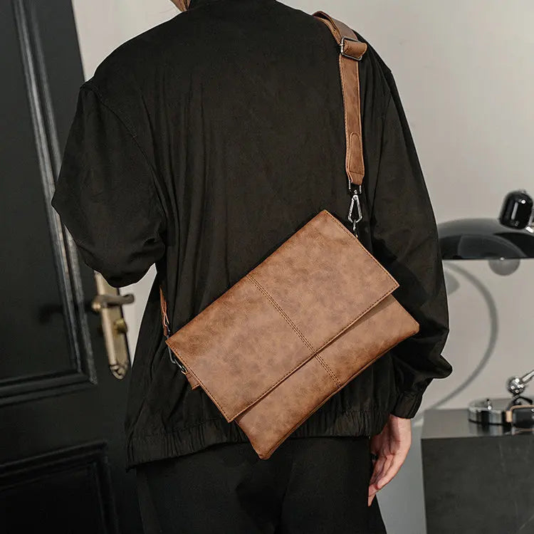 New Large Fashion Mobile Phone Pu Leather Sport Side Chest Sling Crossbody Luggage Travel Shoulder Messenger Bag for Men Women