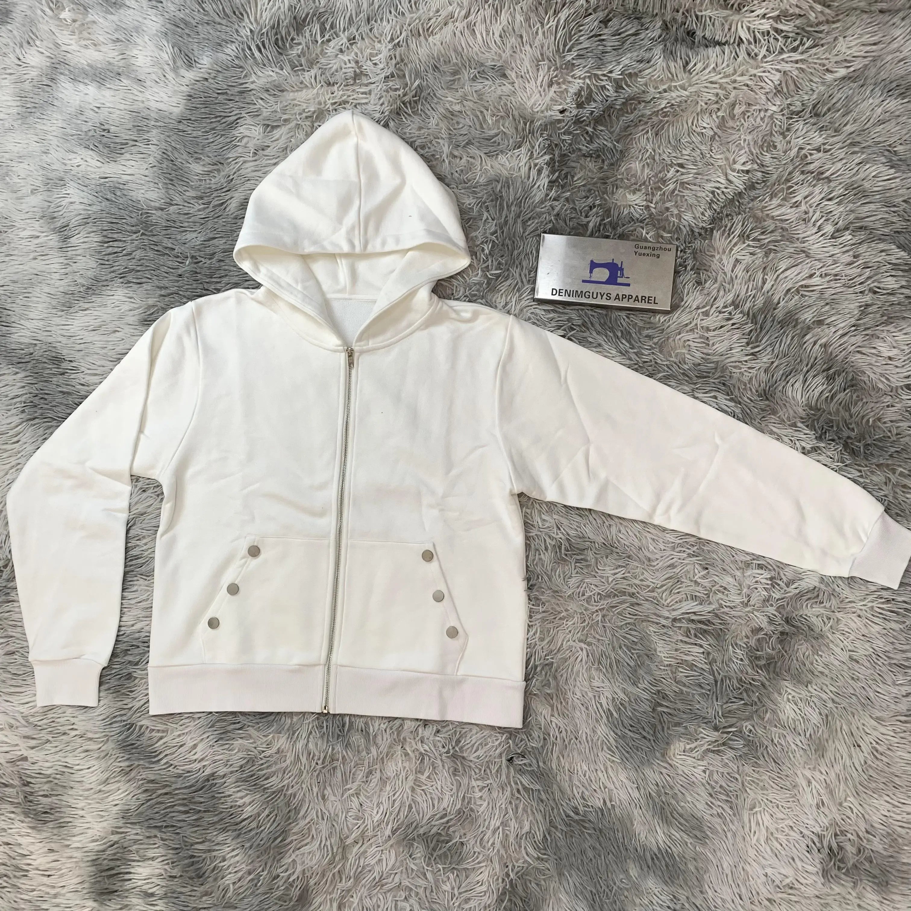 DENIMGUYS Custom Hoodies&Sweatshirts Men Street Casual Oversized French Terry Cotton Blank Zipper up Hoodie