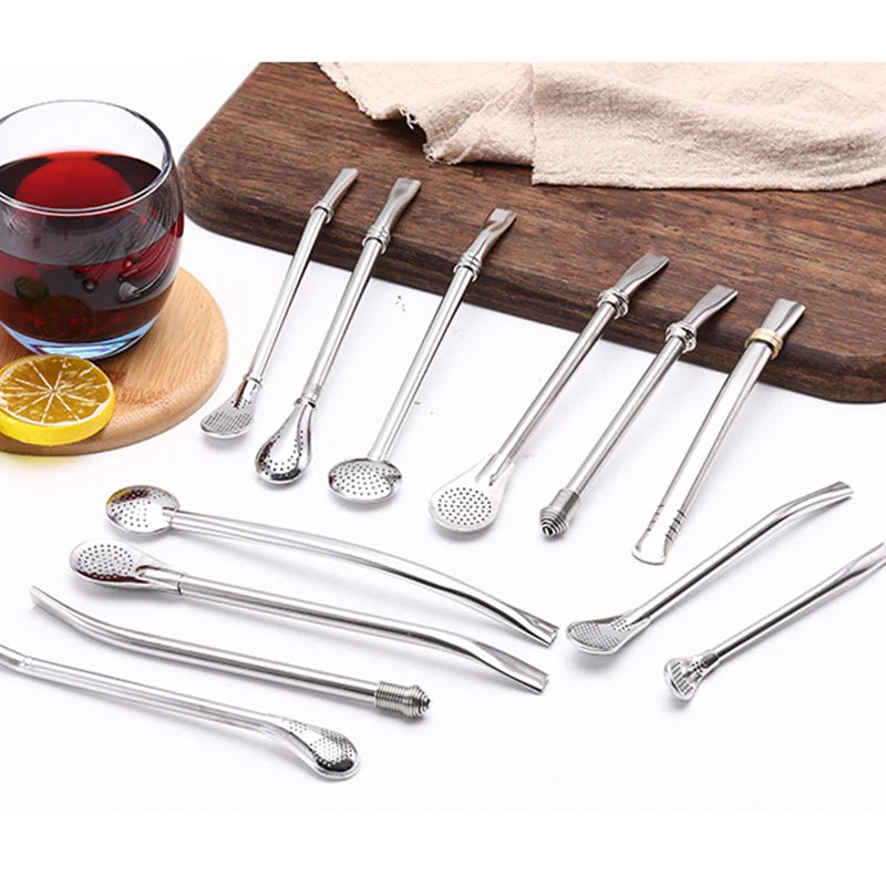 2020 Multiple Sizes Food Grade Stainless Steel Yerba Mate Drinking Straw with Filter Bar Accessories Free Sample