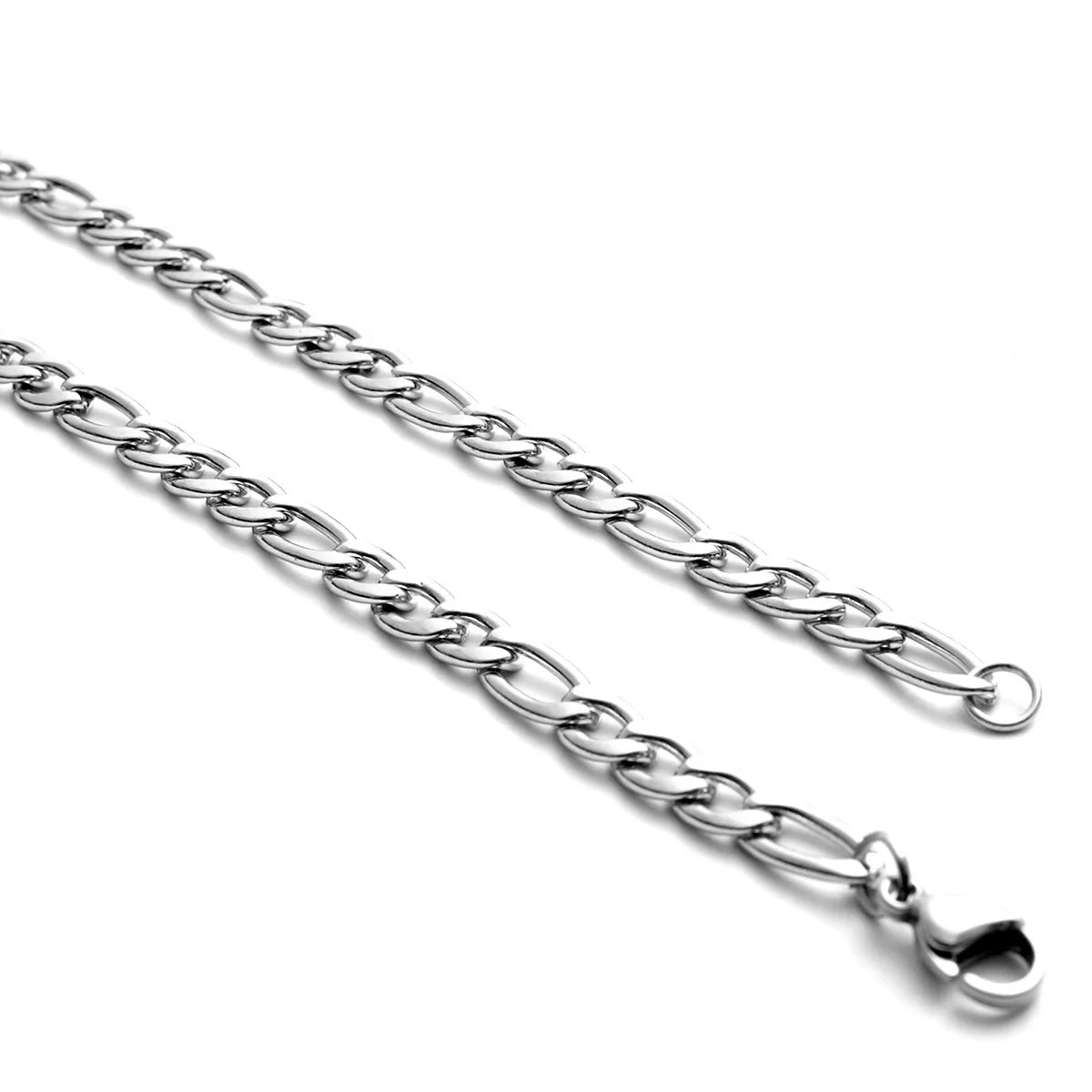 Stainless Steel Figaro Link Chain for Men Women Jewelry