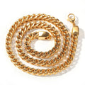 New Gold-Plated 6mm Link Chain Necklace for Men Hip Hop Punk Style for Gift
