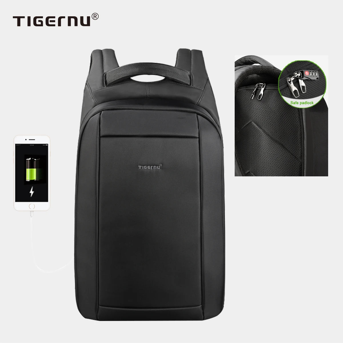 Tigernu Travel Breathable Honeycomb Backboard Nylon Anti Theft USB Charge Waterproof Computer Backpack Laptop Bag Backpacks MegaBDM