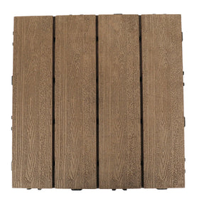 Wood Plastic Composite DIY Tile Interlock Waterproof Tiles for Garden Roof Balcony Decking Various Antiseptic XF-N008E 12
