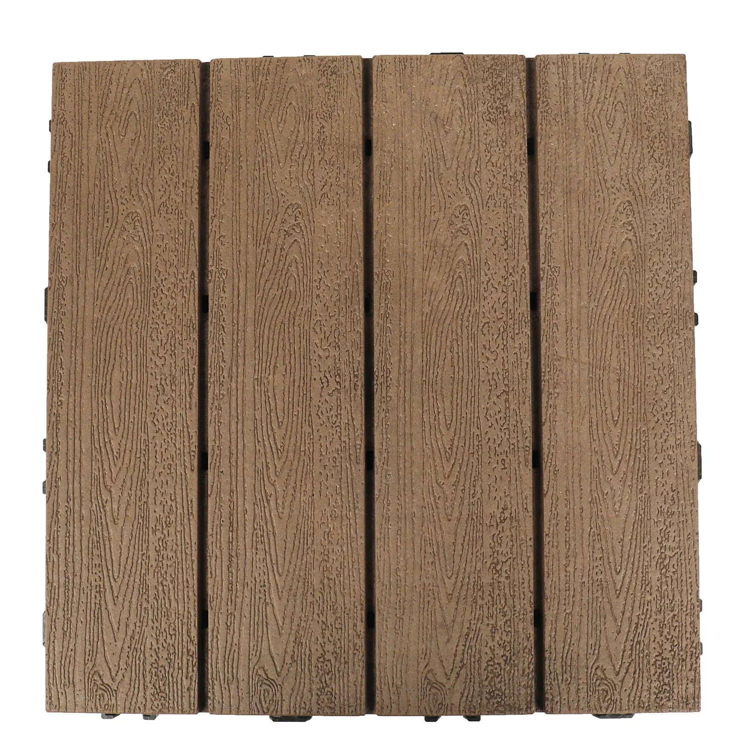 Wood Plastic Composite DIY Tile Interlock Waterproof Tiles for Garden Roof Balcony Decking Various Antiseptic XF-N008E 12"