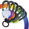 Custom Heavy Duty Carabiner Retractable Easy Pull Buckle Outdoor Fishing Accessories Metal Cord Badge Holder Reel Keyring