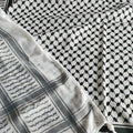 Unisex Original Shemagh Keffiyeh Scarf Men's Arab Palestine Black on White Kufiya Arafat Hatta Printed for Muslims Spring