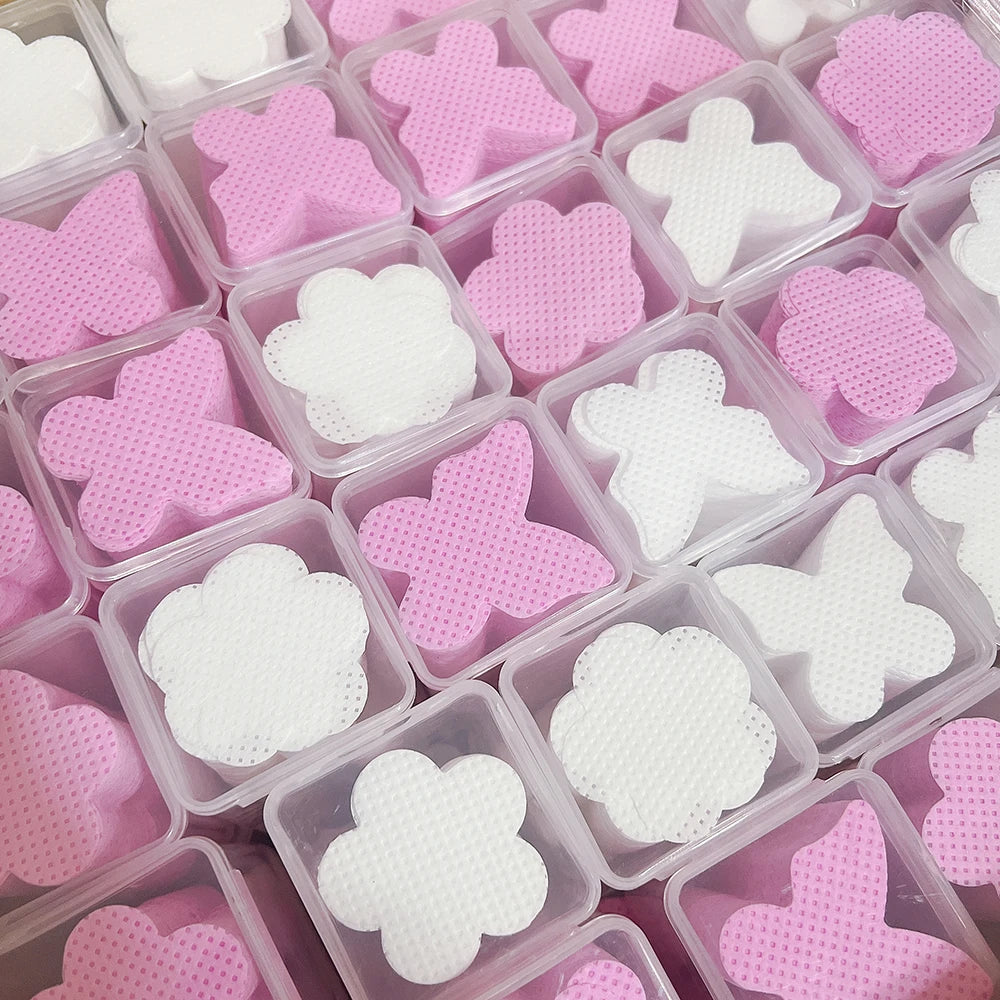 Custom Logo Disposable Color Lint-Free Multi-function Glue Wipes Cosmetic Lash Glue Adhesive Nozzle Cleanser Facial Cotton Pad