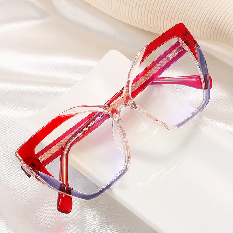 2022 TR90 CP Colorful Optical Frame for Women Oversized Big Frame Blue Light Blocking Glasses Eyewear Trends 6 Colors 82026