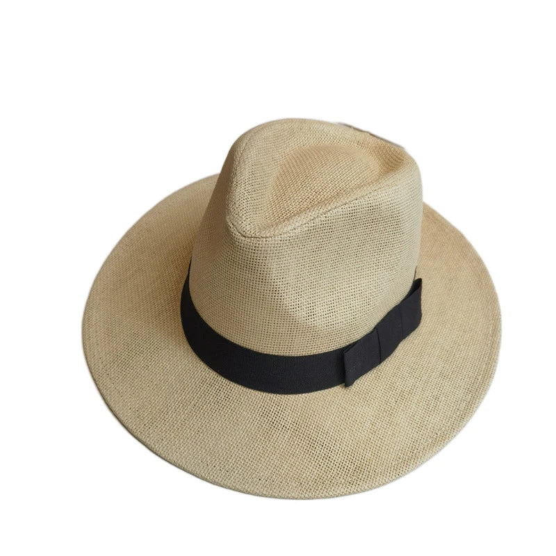 Hot Sale Cheap Custom Logo Paper Character Panama Fedora Sombrero Outdoor Wide Brim Beach Sun Hats Daily Travel Unisex Wholesale
