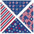 Independence Day Dog American Flag Bandanas-Durable 100% Polyester S/M Sizes Decorative for 4th of July Parties
