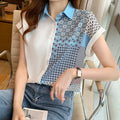Wholesale Printed Chiffon Tops Women's Short-sleeved 2026 Summer New Korean Style Wild Fashion Casual Women's Blouses and Shirt