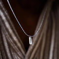 EManco Wire Chain Square Pendant Necklace Fashion Trendy Men's Stainless Steel Bone Chain Simple Jewelry Wholesale