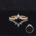 Pear Cut Moissanite Center Stones 14 Karat Gold Wedding Band Ring
