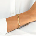 EManco Hip Hop Jewelry 14k Gold Plated Stainless Steel 4mm 6mm 8mm Figaro Link Chain Bracelet Men Women Wholesale