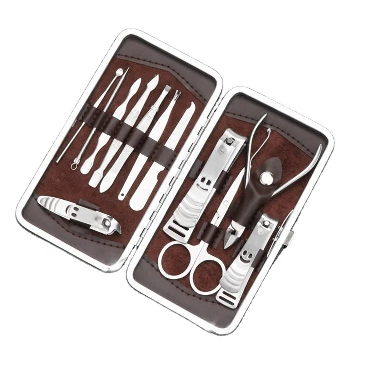 Wholesale Stainless Steel Nail Clippers Scissors Nail Trimming Tools 12pcs Nail Tool Set