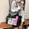 Japanese Style Kawaii PU Crossbody Bag Otaku Shoulder Bag Cosplay Fans Anime Inspired PU Convertible Shoulder Backpack