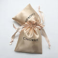 Custom logo Printing Golden Satin Gift Bag Wholesale Satin Drawstring Packaging Bag for Jewelry Cosmetics Handicrafts Satin Bag