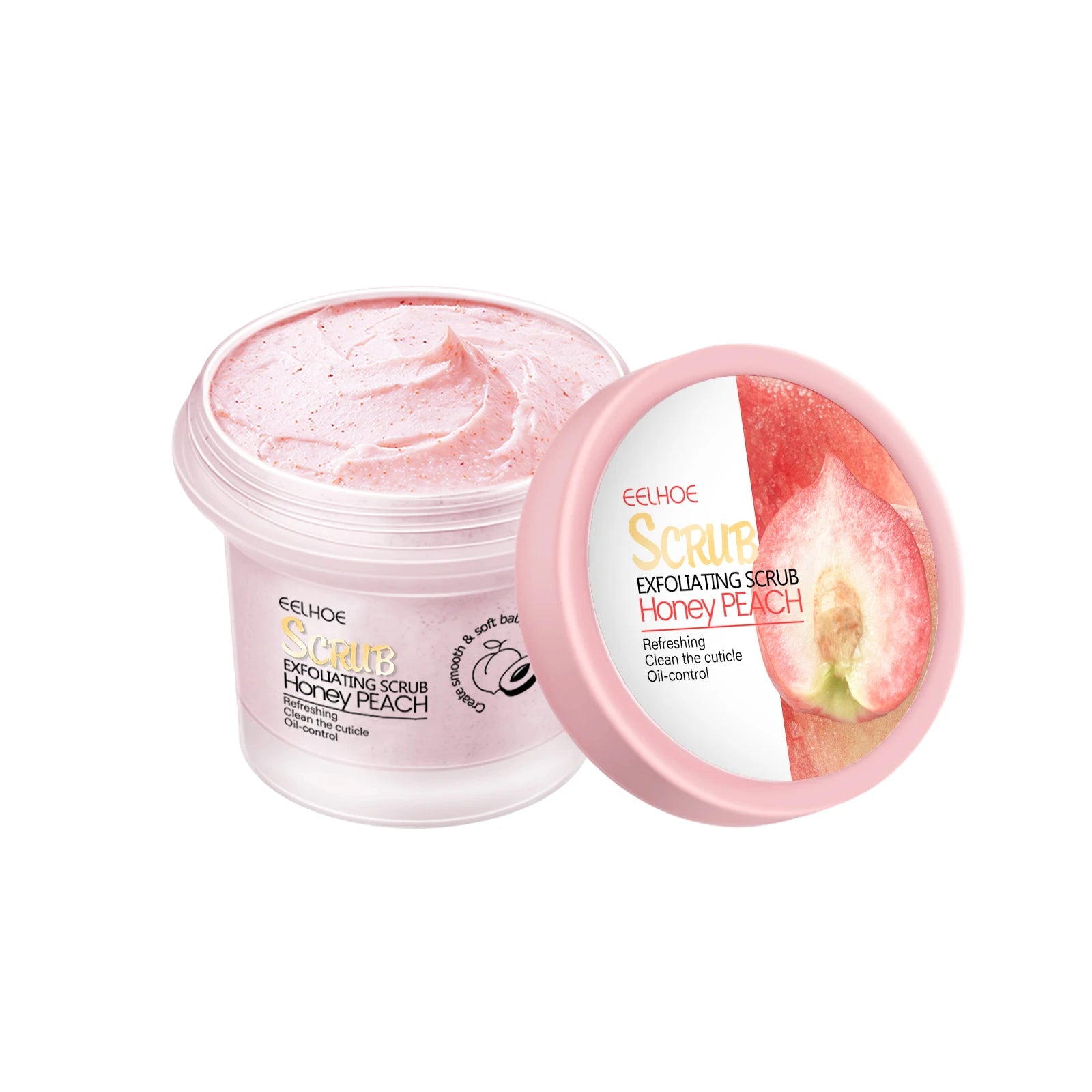 Eelhoe Peach Body Scrub Hydrating Moisturizing Cream for Oil Control Softens Chicken Skin Removes Horniness Cleanses Skin Soft