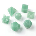 Merkaba Geometric Faceted Crystal Sacred Geometry Set Platonic Solids Shungite 7 Pcs Gemstone Green Aventurine Geometry Set