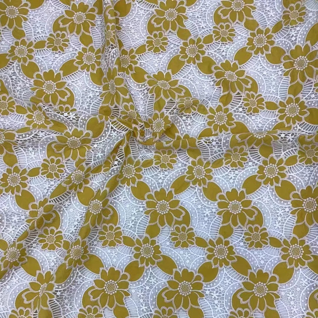 High Quality Crepe De Chine Handcut Chiffon Embroidery Dress Lace Fabric