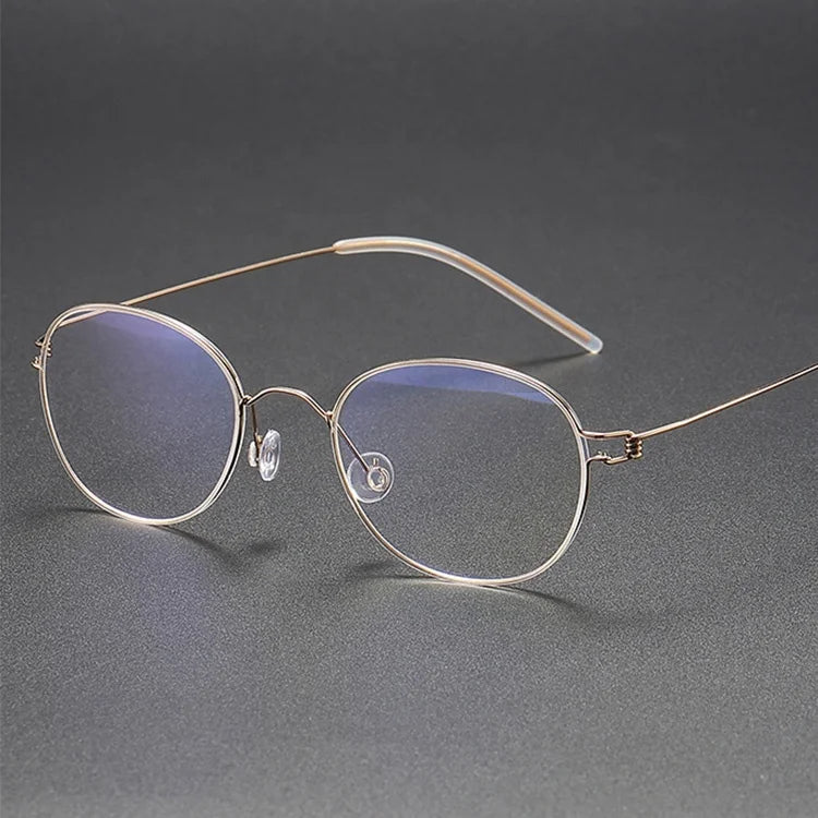 Ultralight Titanium Wire Eyewear Solid Pattern Optical Power Glasses Frames for Women Spectacles