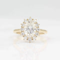 Wholesale Solid Gold Engagement Rings for Women with Emerald and Diamond Stone
