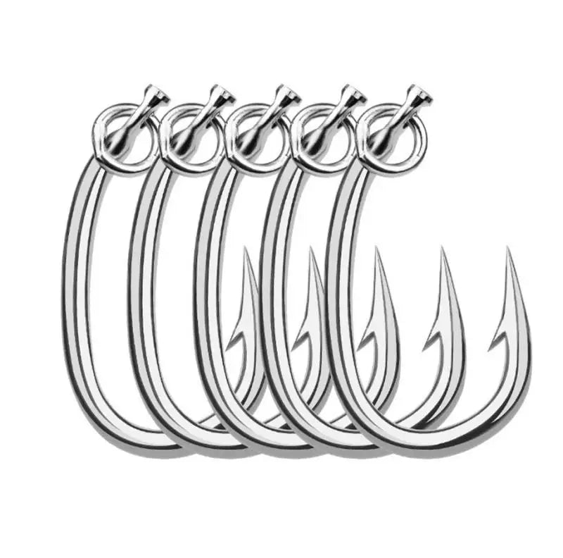 Heavy Duty Big Fish Boat Fishing Hook Max Tension 95kg Stainless Steel Saltwater Tuna Fishing Hook With Ring