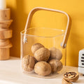 Reihey Candy Fruit Biscuit Storage Basket Wood Handle Glass Nuts Snack Display Container Food Jar With Handle