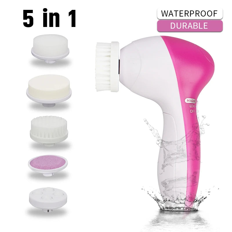 Portable Multifunction Face Facial Cleansing Brush Spa Skin Massage Electric Rotating Cleaning Brush