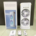 Wholesale Electric Cooling Fan 7 Color Mist Water Double Ended Spray Desktop Air Cooler Plastic Battery Powered