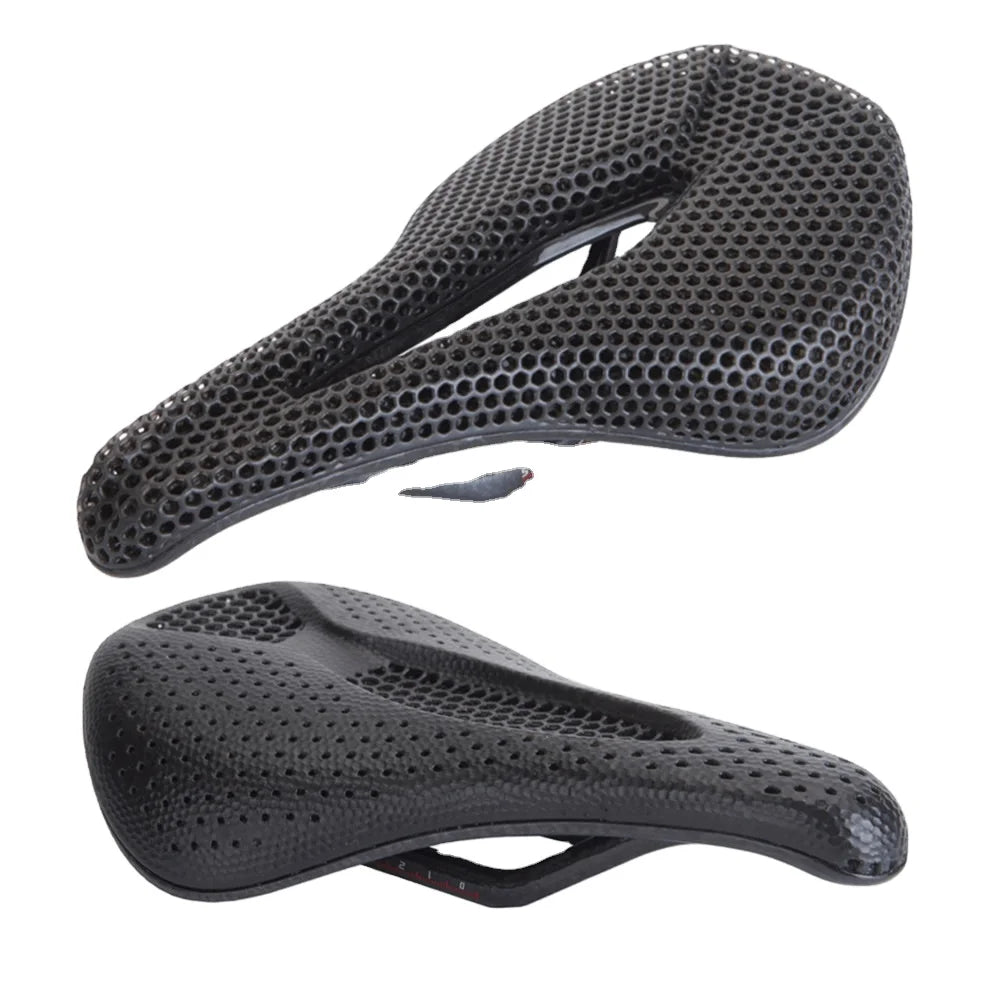 IRONDONKEY 3D Technology Printed Carbon Fiber Bicycle Saddle Lightweight Honeycomb Seat Cushion Highway Mountain Soft PU Rubber