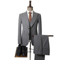 M-4XL Casual Spring Autumn New Suits Men's Lapel Collar Korean Casual Gray Striped Business Suits Three-piece Suits