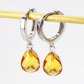 Rhodium Plated 925 Sterling Silver Hoop Earring Women Natural Birthstone Dangling Earrings MegaBDM