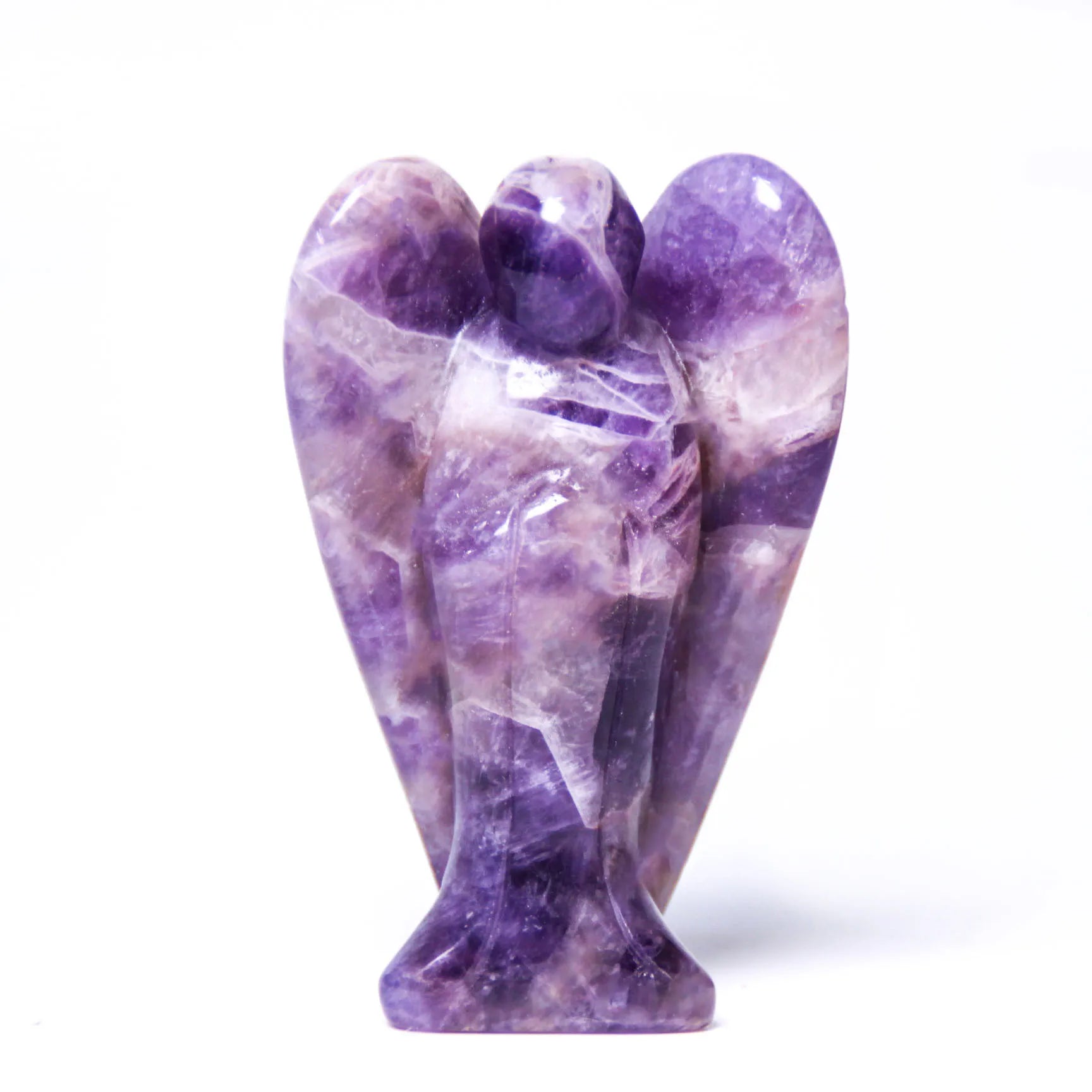 Hongzhuo Gemstone Amethyst Angel Statue Hand Carved Semi-Precious Craft 7.5 cm Crystal Angel for Decor Healing Reiki Crafts