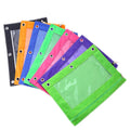 Pencil Pouch 3 Ring 12 Colored Binder Pencil Cases Zipper Pencil Bags With Clear Window B5 Size